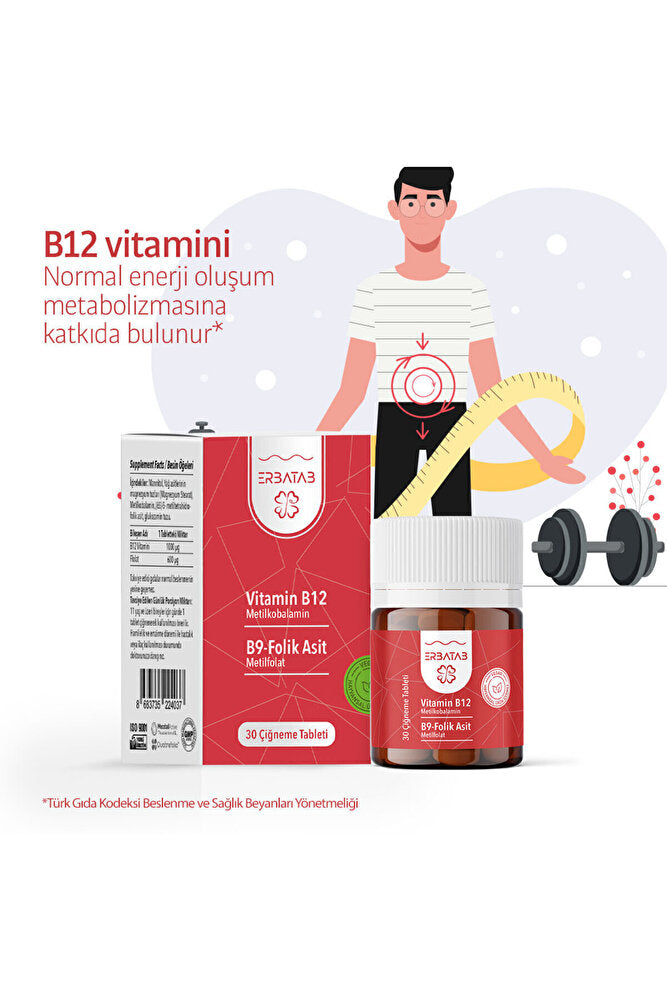 Erbatab Vitamin B12- Folik Asit B9-metilkobalamin-metilfolat