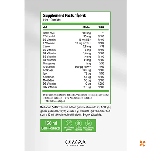 Ocean Multi Ballı Portakal Konsantreli Şurup 150 ml