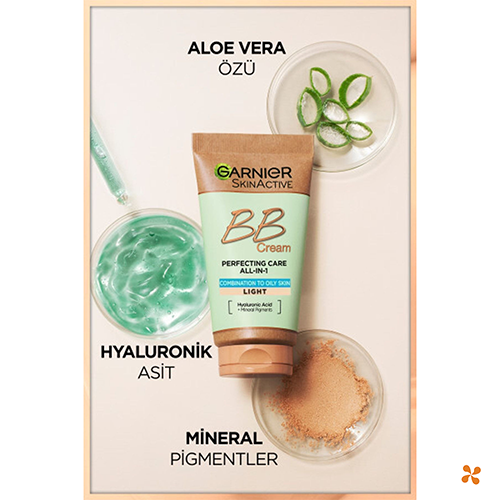 Garnier Hyaluronik Aloe BB Krem Oil Free 50 ml - Açık Ton