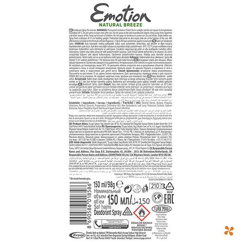 Emotion Deodorant Natural Breeze 150 ml