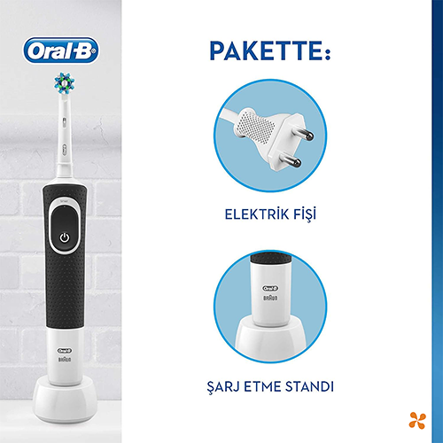 Oral-B Vitality 100 Quadrant Timer Şarjlı Diş Fırçası Black