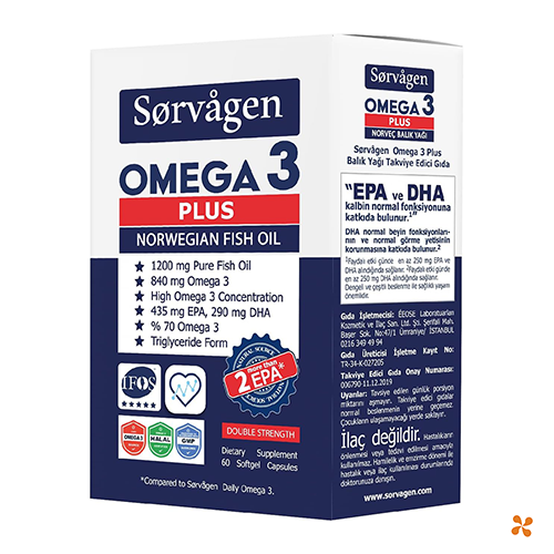 Sorvagen Omega 3 Plus Norveç Balık Yağı 60 Kapsül