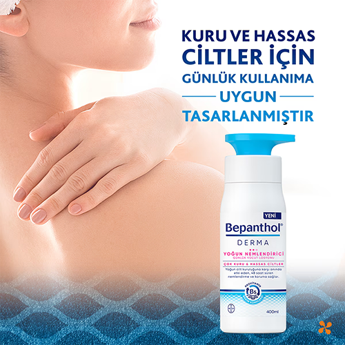 Bepanthol Derma Temel Nemlendirici Günlük Vücut Losyonu  Kuru ve Hassas Ciltler 400 ml