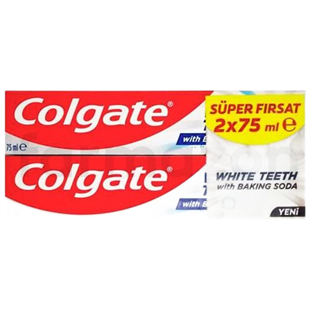 Colgate Süper Fırsat White Teeth With Baking Soda Diş Macunu 2'li 75 ml