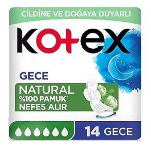 Kotex Natural Super Ekonomik Gece Hijyenik Ped 14'lü