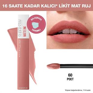 Maybelline Ruj Superstay Matte İnk Unnude Likit - 60 Poet Nude