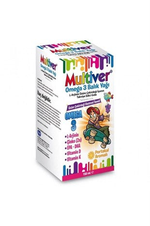 Multiver Portakal Aromalı Omega 3 Balık Yağı Şurubu 150 ml