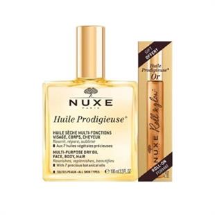 Nuxe Huile Prodigieuse Çok Amaçlı Kuru Yağ 100 ml + Nuxe Huile Prodigieuse Or 8 ml