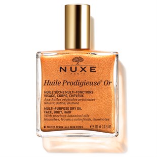 Nuxe Huile Prodigieuse OR Altın Parıltılı Yüz Vücut Saçlar İçin Çok Amaçlı Kuru Yağ 100 ml