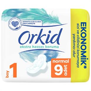 Orkid Extra Ekonomik Paket Hijyenik Ped Hassas Koruma Normal 1 Numara 9'lu