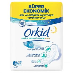 Orkid Extra Hijyenik Ped Hassas Koruma Dörtlü Uzun 14'lü