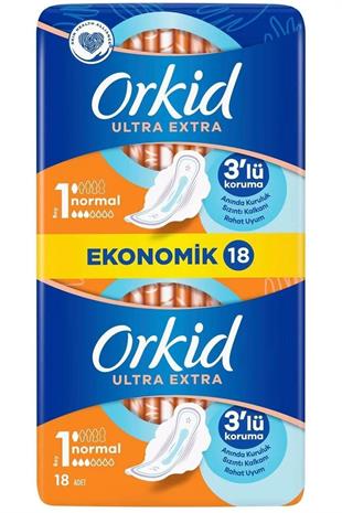 Orkid Ultra Hijyenik Ped Extra Yeşil Eko Normal 18'li