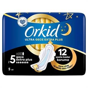 Orkid Ultra Hijyenik Ped Gece Extra Plus No: 5 5'li