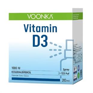 Voonka Vitamin D3 1000 IU Yetişkin Sprey 20 ml