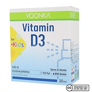 Voonka Vitamin D3 400 IU Kids Sprey 20 ml